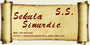 Sekula Simurdić vizit kartica